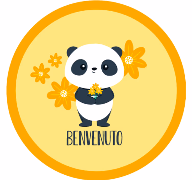 Žltá roleta panda vitajte v mojej izbe - Tenstickers