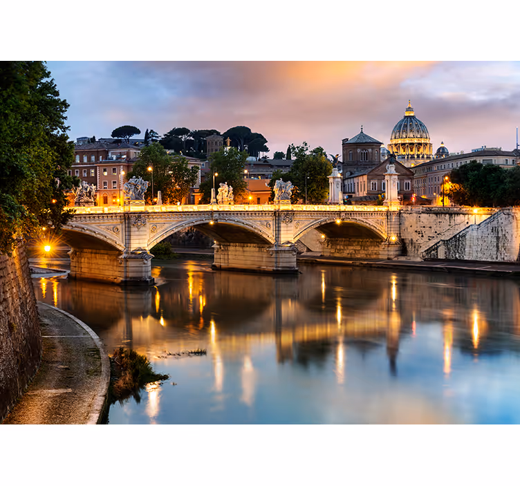 Roleta do obývačky pohľad na rím z tevere - Tenstickers