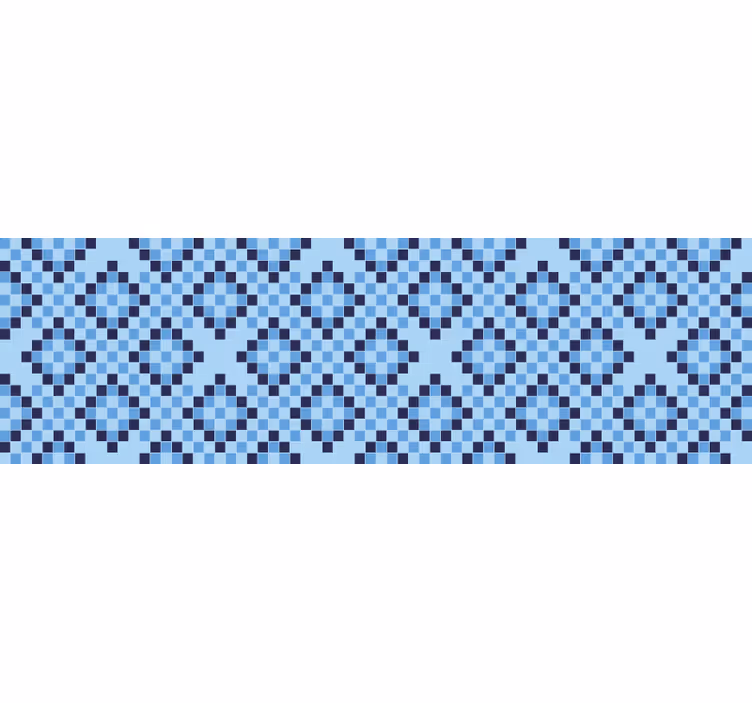 Modrá roleta geometrický modrý pixelový vzor - Tenstickers