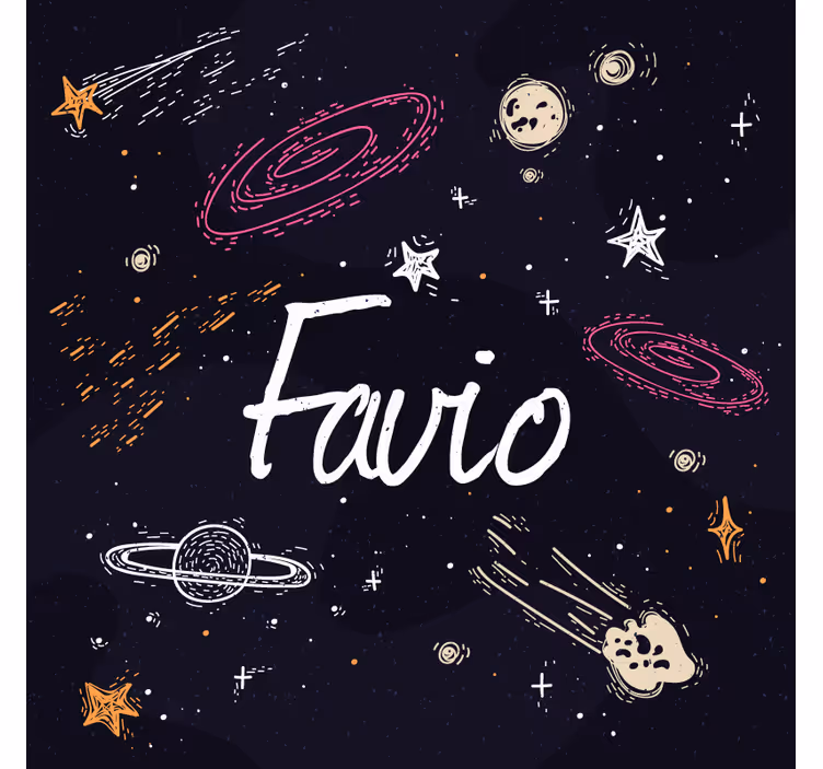 Modrá roleta galaxia s prispôsobiteľným menom - Tenstickers