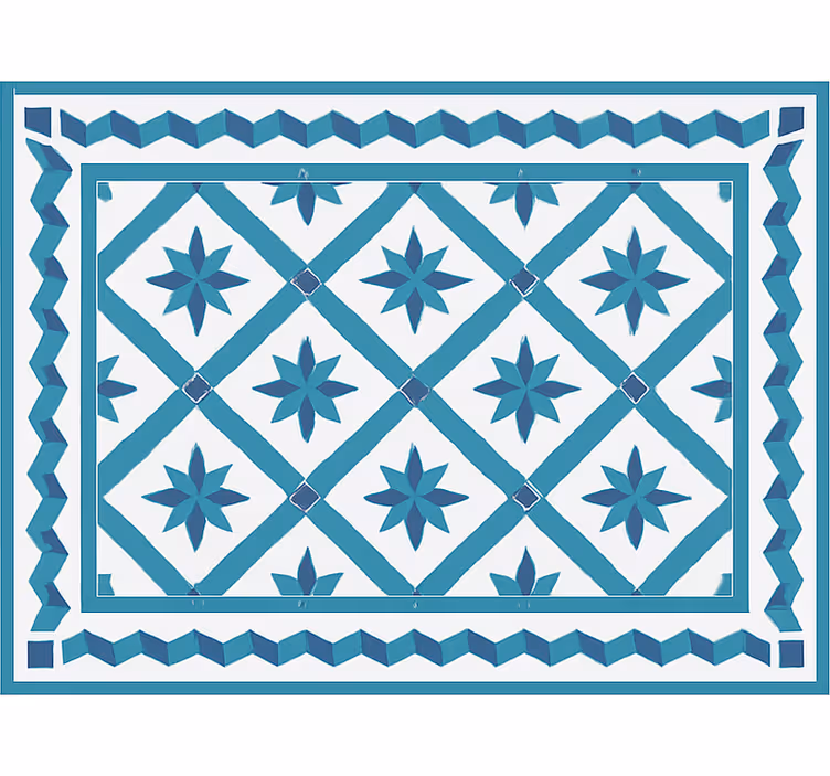 Modrá roleta s geometrickými hviezdami - Tenstickers