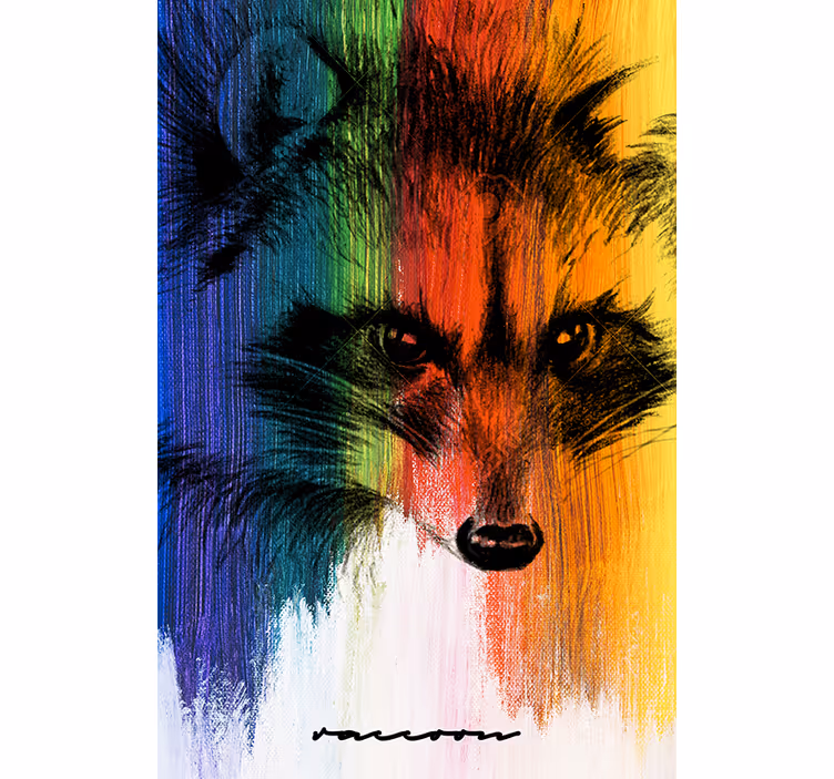 Roleta do obývačky dúhový rysavý rakoón - Tenstickers