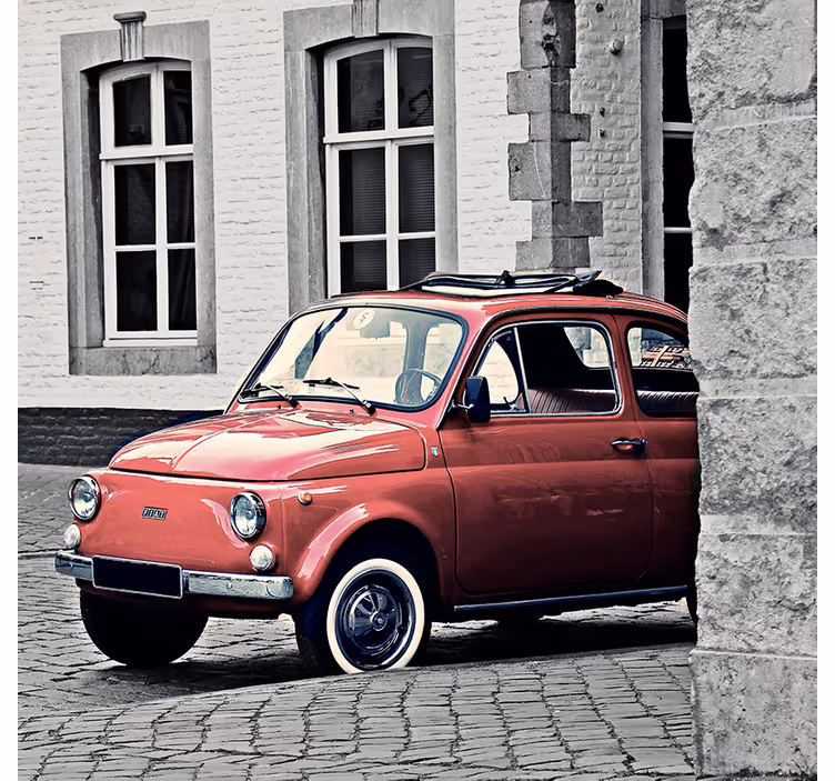 Roleta do obývačky vintage starý fiat 500 - Tenstickers