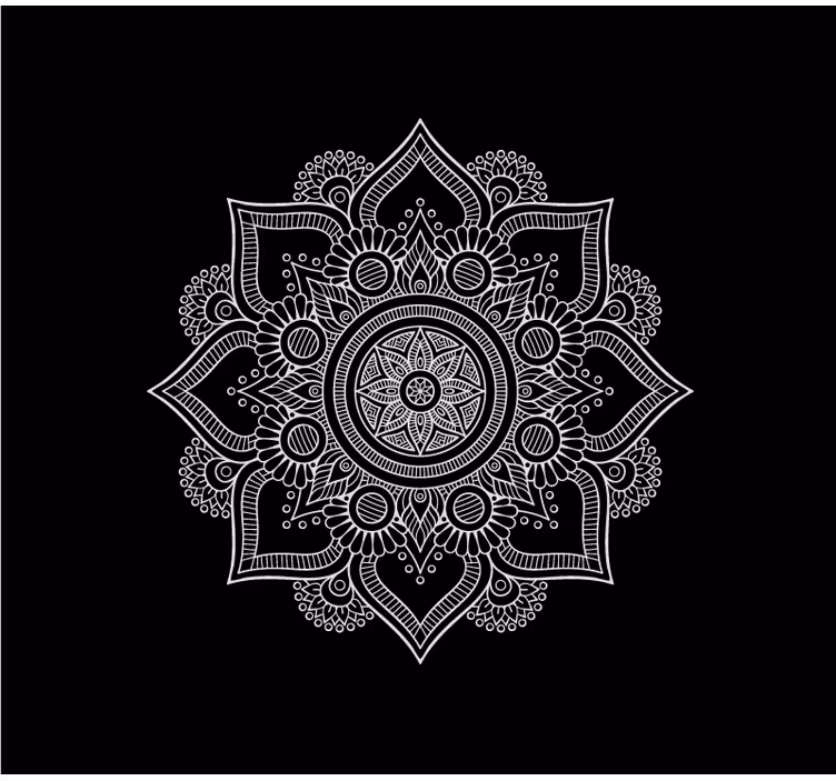 Roleta do obývačky čiernobiela mandala - Tenstickers
