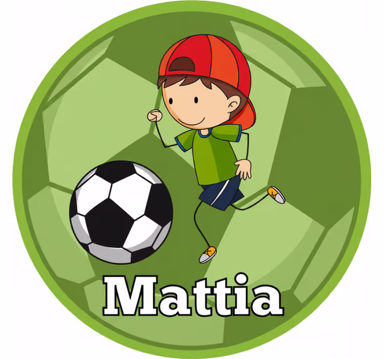 Zelená roleta s futbalovým dizajnom a menom - Tenstickers