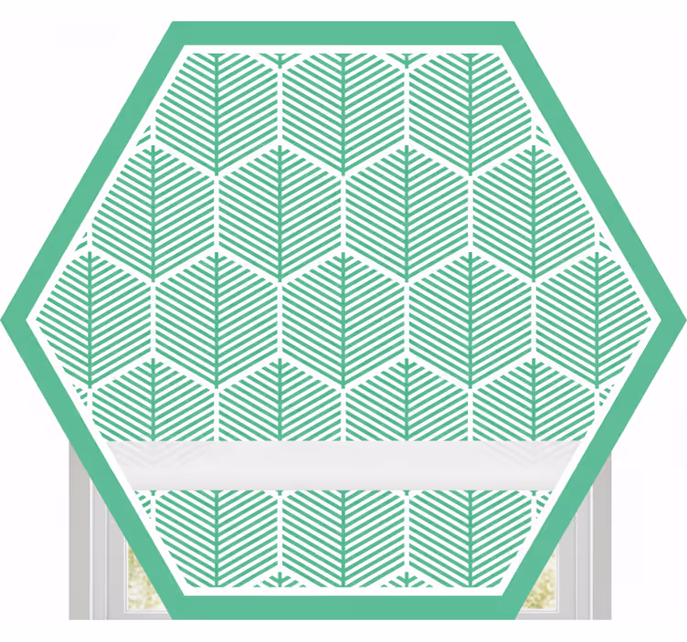 Zelená roleta v tvare hexagónu s rastlinami - Tenstickers