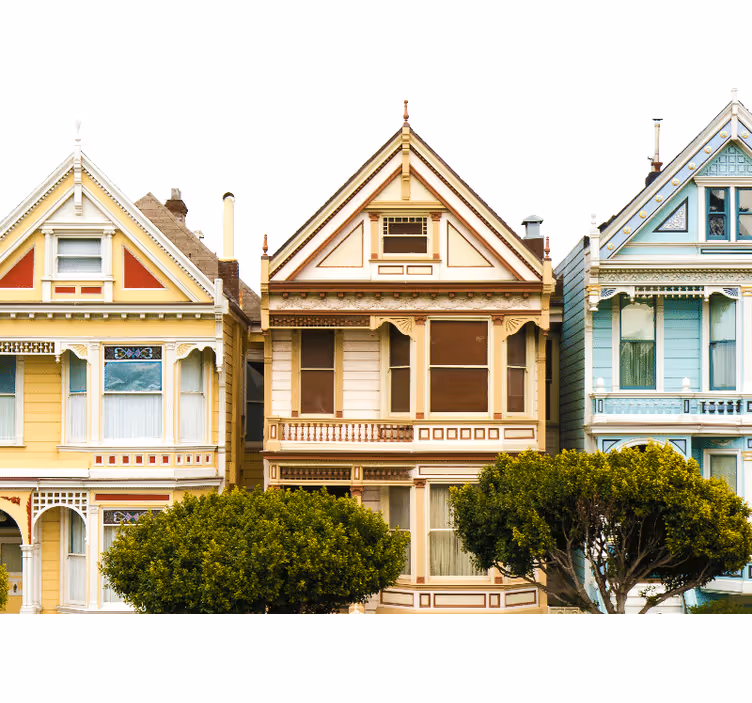 Roleta do obývačky v štýle vintage domov san francisca - Tenstickers