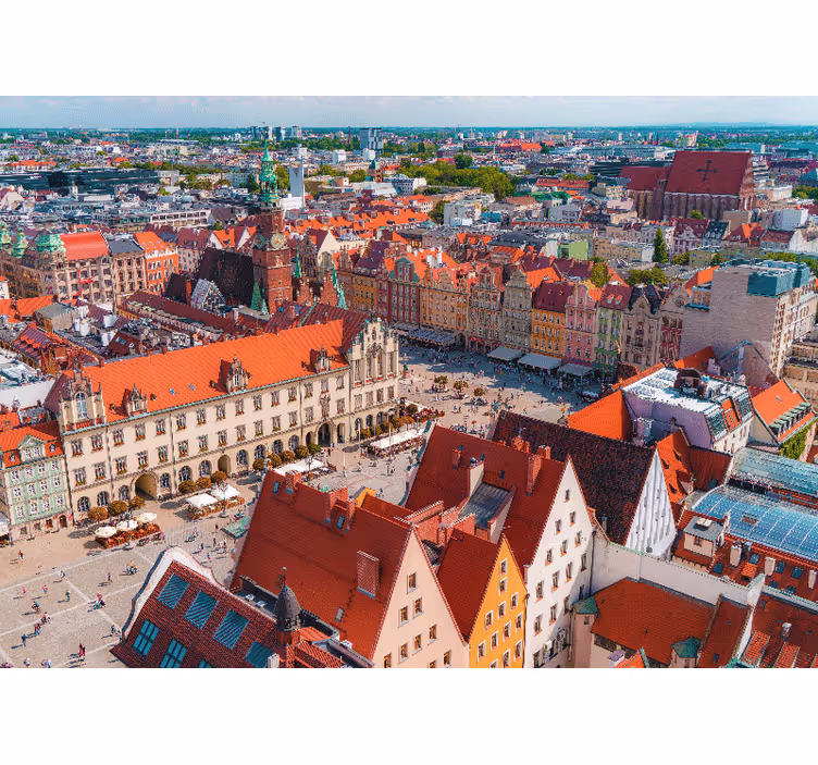 Roleta do obývačky panoráma wroclawi - Tenstickers
