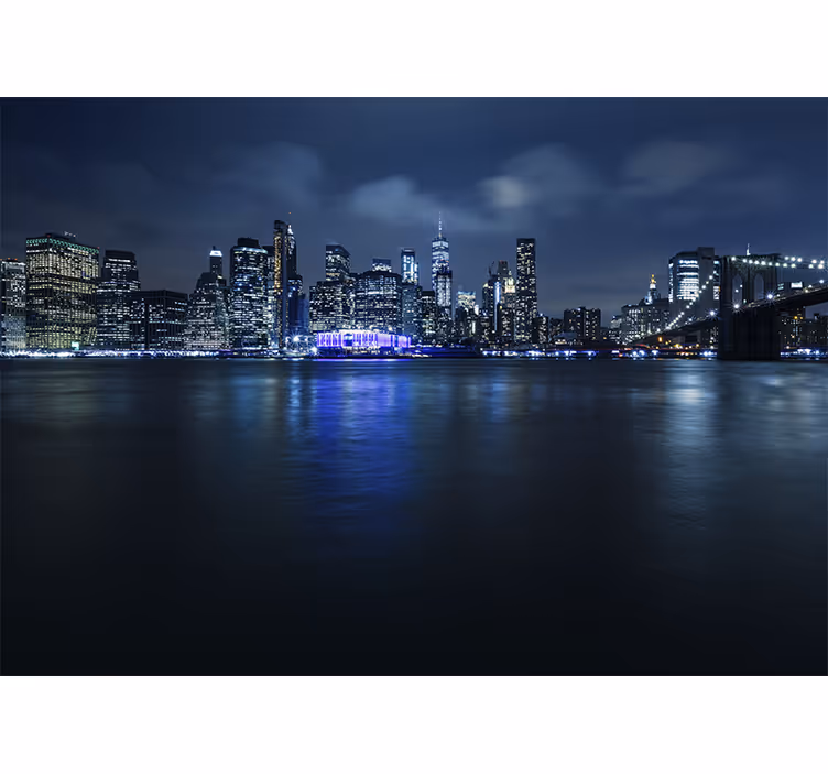 Roleta do obývačky modrý manhattan v noci - Tenstickers