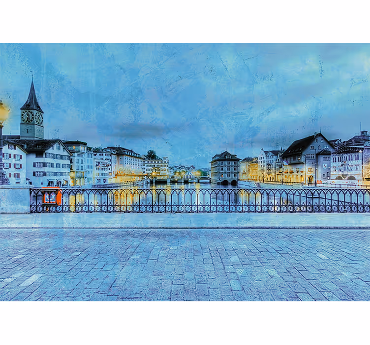 Roleta do obývačky chladná noc na moste v zürichu - Tenstickers