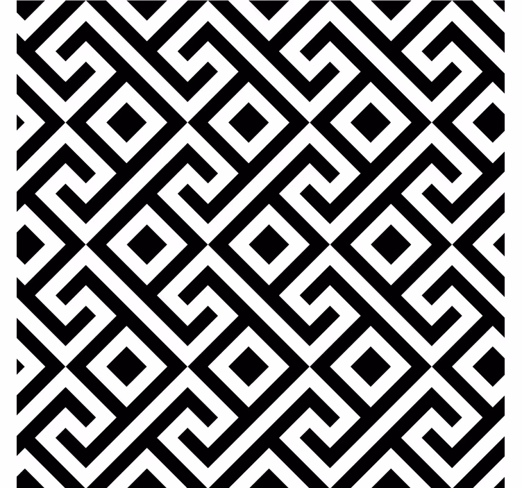 Roleta do obývačky čierno-biely zložitý geometrický vzor - Tenstickers