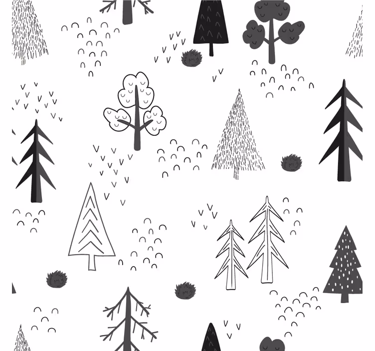Roleta do obývačky biele minimalistické stromy nordic štýl - Tenstickers