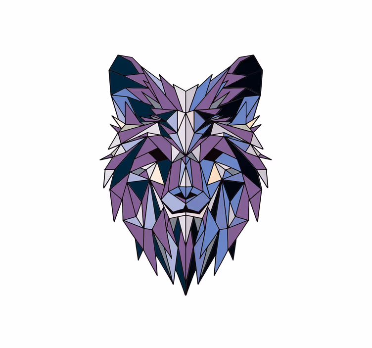 Roleta do obývačky geometrický vlk - Tenstickers