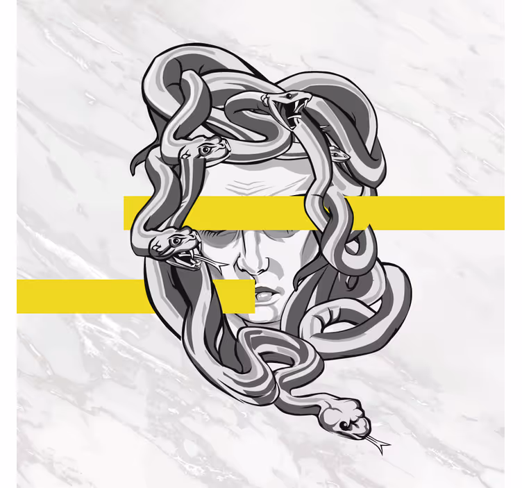 Roleta do obývačky biela medúza so žltými pruhmi - Tenstickers