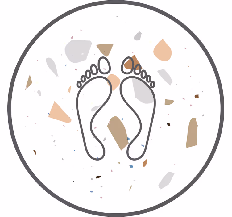 Biela roleta s terrazzo stopami - Tenstickers
