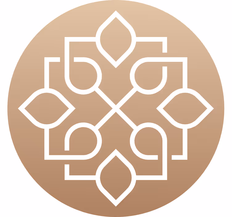 Béžová roleta s jednoduchým geometrickým mandalovým dizajnom - Tenstickers