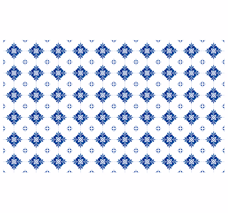 Roleta do izby vintage modrej dlažby - Tenstickers