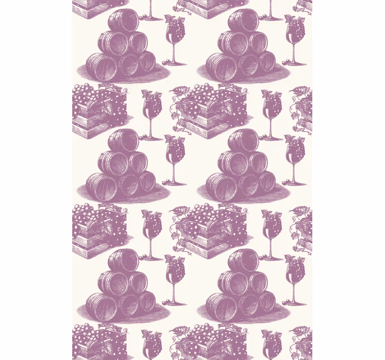 Roleta vintage francúzsky vzor vo fialovej - Tenstickers
