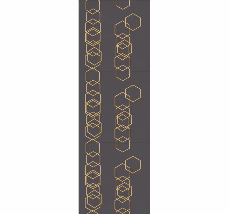 Roleta vintage šedá textúra so zlatými hexagónmi - Tenstickers