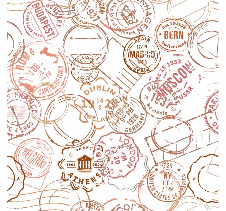 Roleta vintage retro pečiatky - Tenstickers