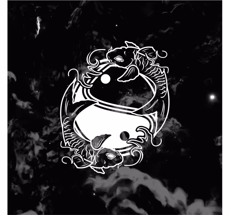 Roleta do obývačky rybka yin yang balance - Tenstickers