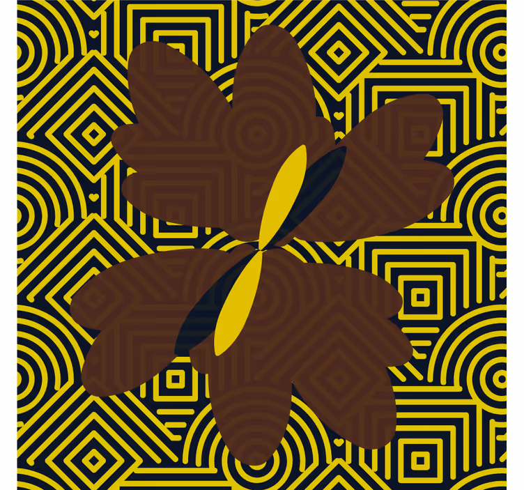 Roleta do obývačky v africkom štýle hnedožltý dizajn - Tenstickers