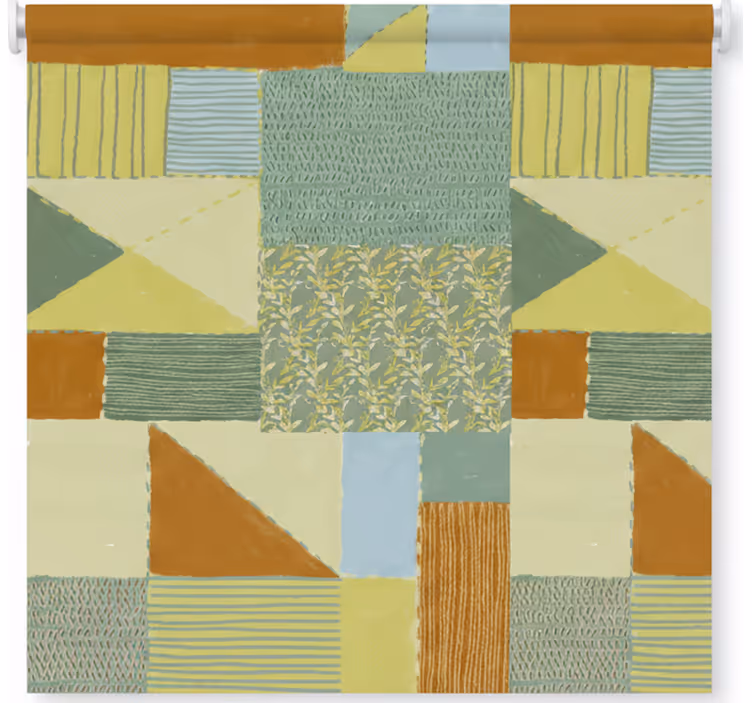 Roleta do obývačky farebný trojuholníkový patchwork design - Tenstickers