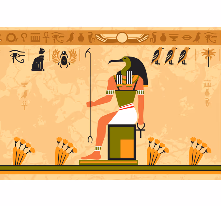 Béžová roleta mesiac egyptského boha - Tenstickers