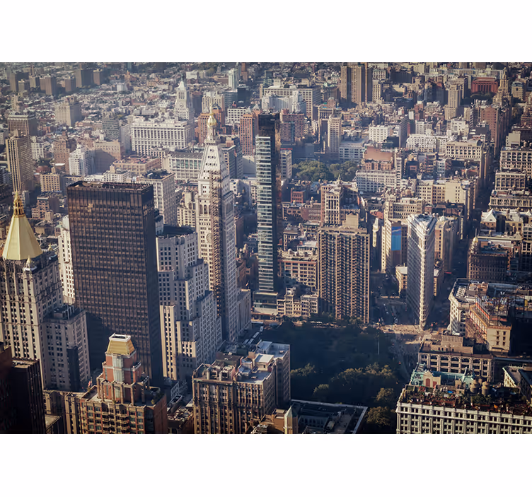 Roleta do izby retro farebný panorámou nyc - Tenstickers