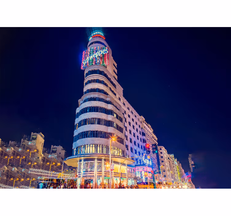 Roleta do izby gran vía z pohľadu večera - Tenstickers