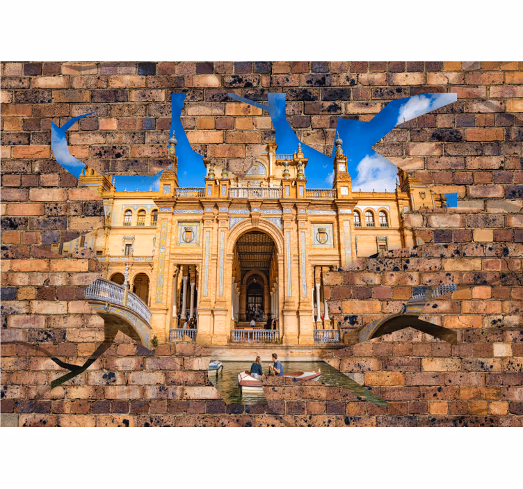 Roleta do izby s 3d tehlovým efektom sevilla - Tenstickers