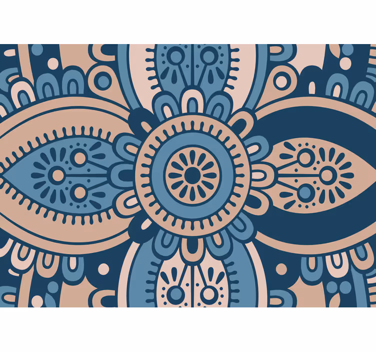 Roleta do izby modrá kvetinová mandala - Tenstickers
