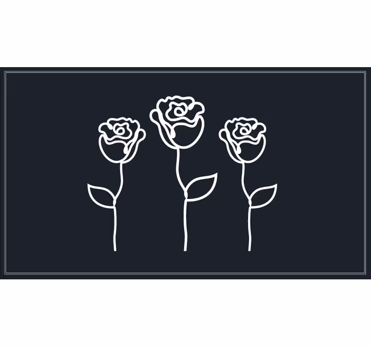 Roleta do izby s minimalistickou ilustráciou ruží - Tenstickers
