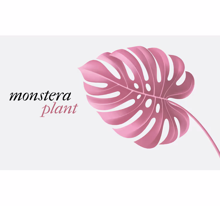 Roleta do izby v ružovom minimalistickom štýle monstera - Tenstickers