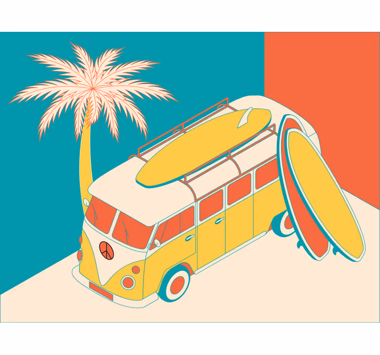 Roleta do izby hippy minibus - Tenstickers