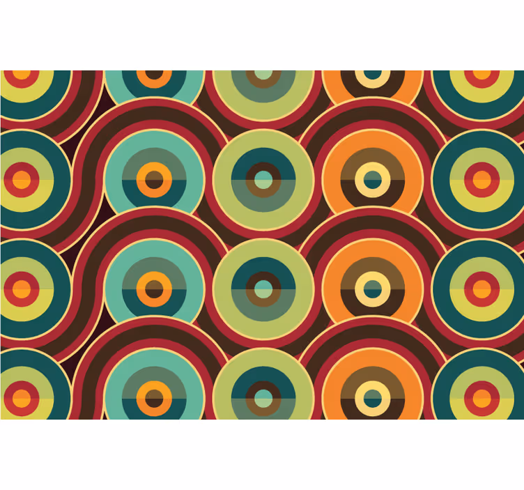 Roleta do izby retro opakujúce sa kruhy - Tenstickers