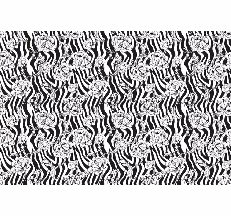 Roleta do izby zebra a kvety - Tenstickers