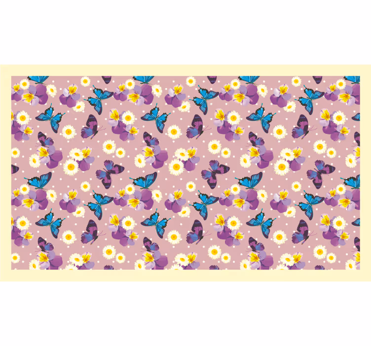 Roleta do izby s ružovými bodkami a motýľmi - Tenstickers