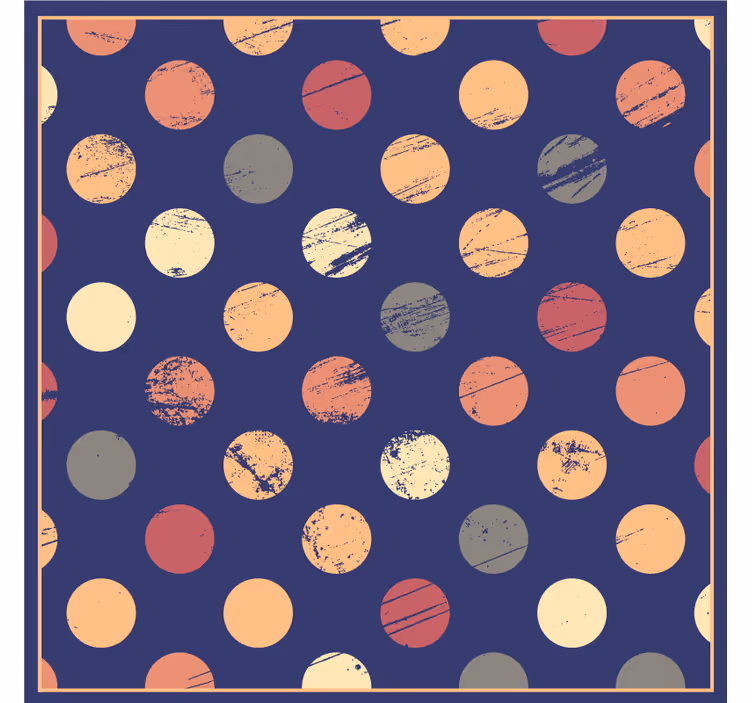 Roleta do izby modrý vinylový koberec s kruhmi - Tenstickers