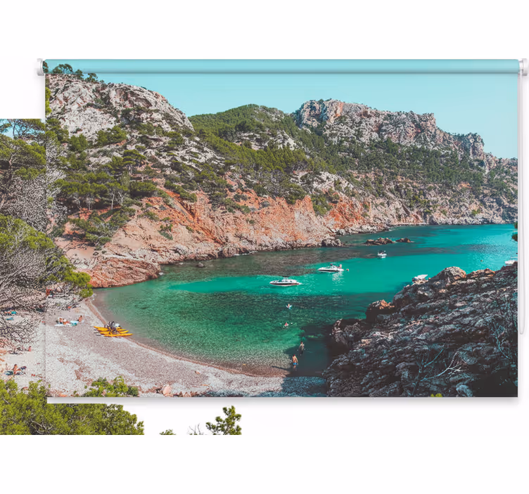 Roleta do izby krásna pláž s kameňmi mallorca - Tenstickers
