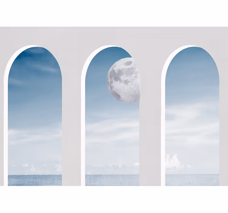 Roleta do izby idylická nočná luna v grécku - Tenstickers