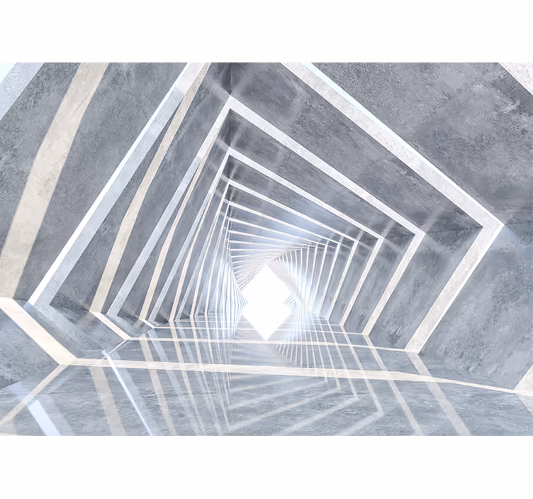 Biela roleta 3d geometrický tunel - Tenstickers