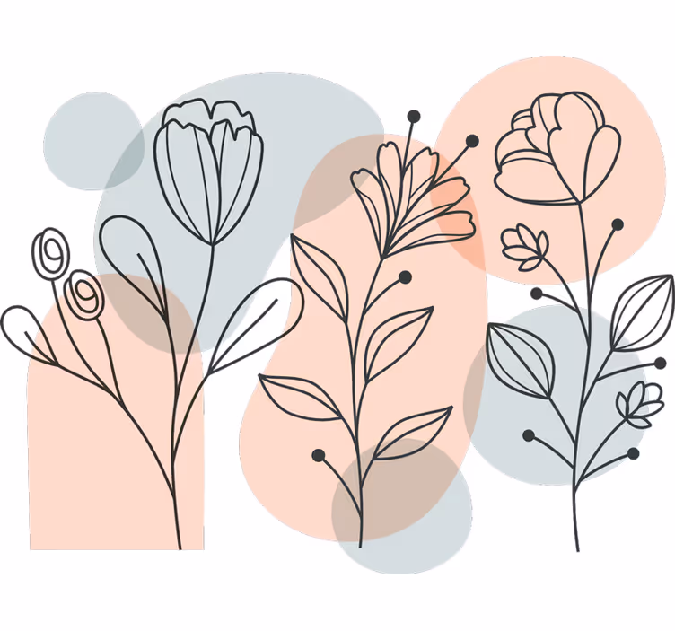 Roleta do izby s minimalistickými kvetmi - Tenstickers