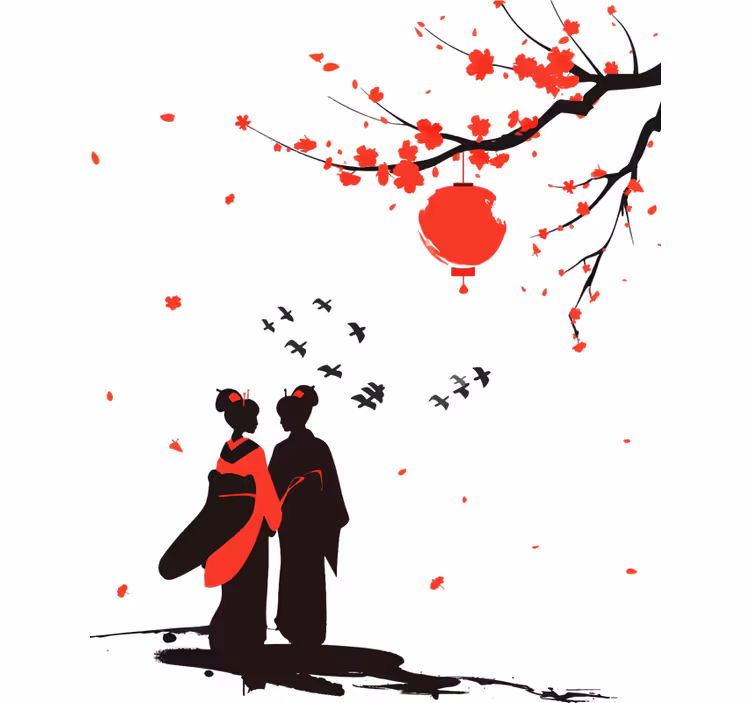 Roleta do izby japonské gejše - Tenstickers