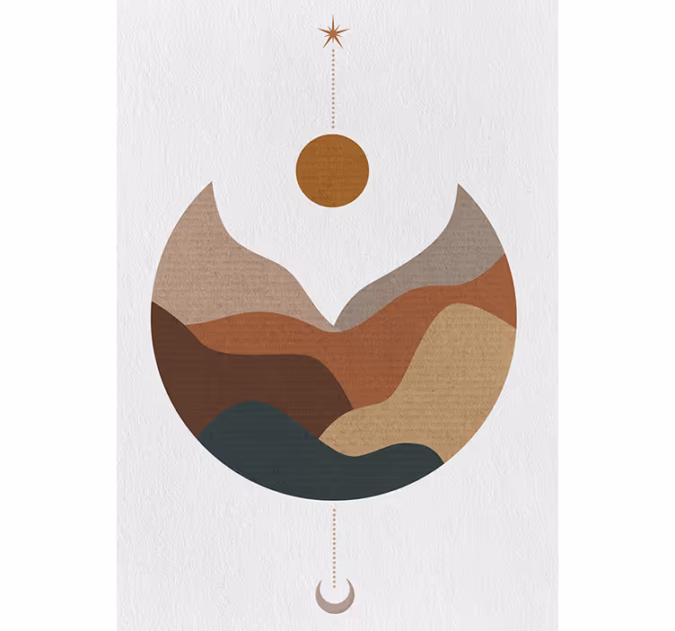 Roleta do izby minimalistický západ slnka a hory - Tenstickers