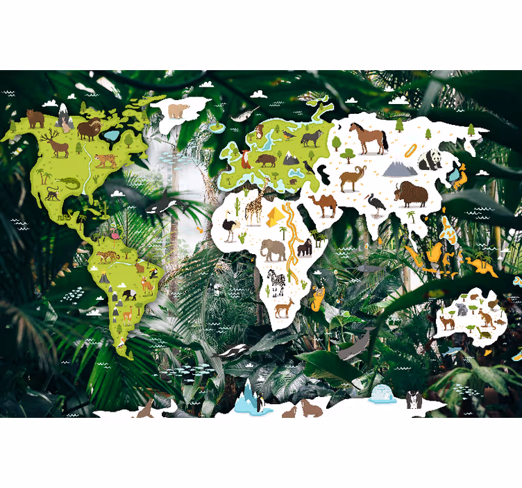 Roleta do detskej izby safari mapa sveta - Tenstickers