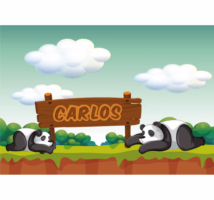 Roleta do detskej izby s menom panda - Tenstickers