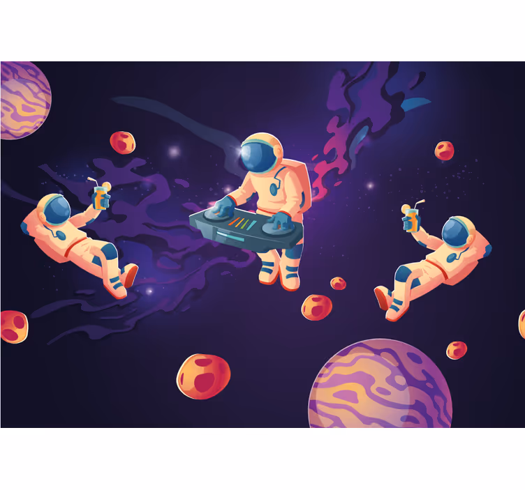 Roleta do detskej izby s vesmírnymi astronautmi - Tenstickers