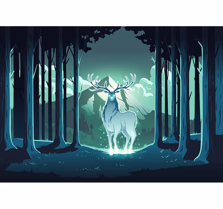 Roleta do detskej izby magické jeleň v lese - Tenstickers