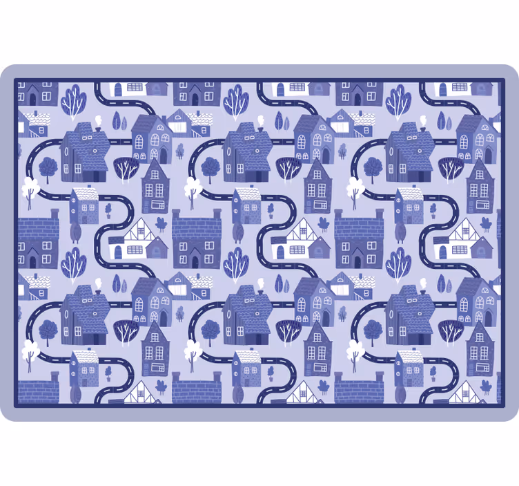 Roleta do detskej izby severská modrá dedinka - Tenstickers